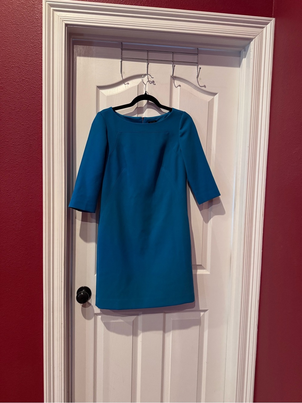 Ann Taylor Teal Long Sleeve Sheath Dress